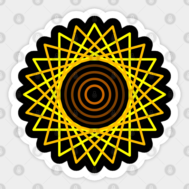 Geometric Sunflower Sticker by inotyler